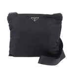 Prada Tessuto Nylon Triangle Logo Leather Shoulder Bag Crossbody Messenger