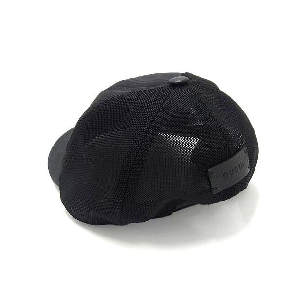 Gucci GG Pattern Nylon Baseball Cap Hat S 57 Black — view 2