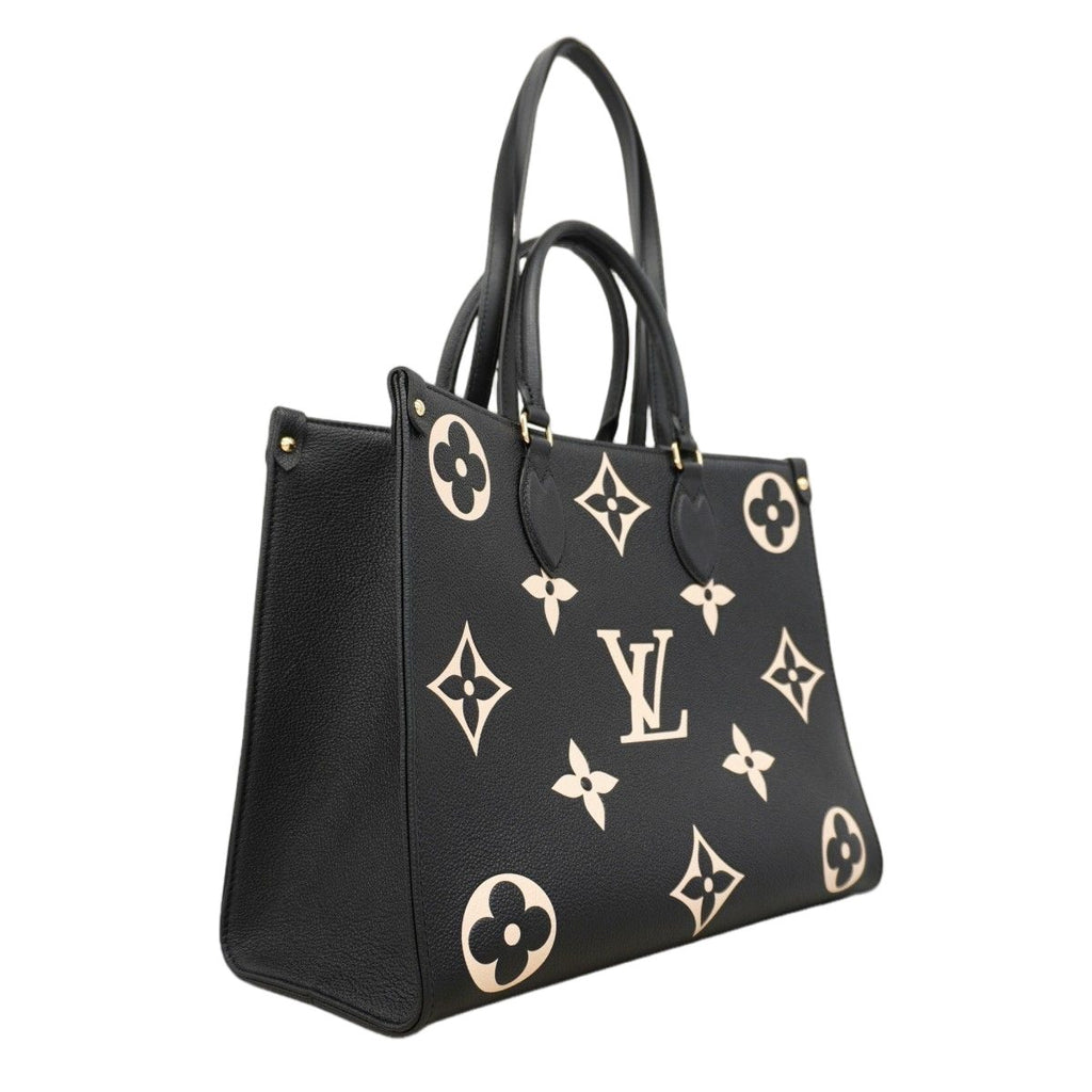 Louis Vuitton Tote Monogram Empreinte Bicolor On The Go MM Black Beige 2-Way — view 2