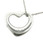 Tiffany & Co Elsa Peretti Open Heart Pendant Silver Pink Necklace — view 2