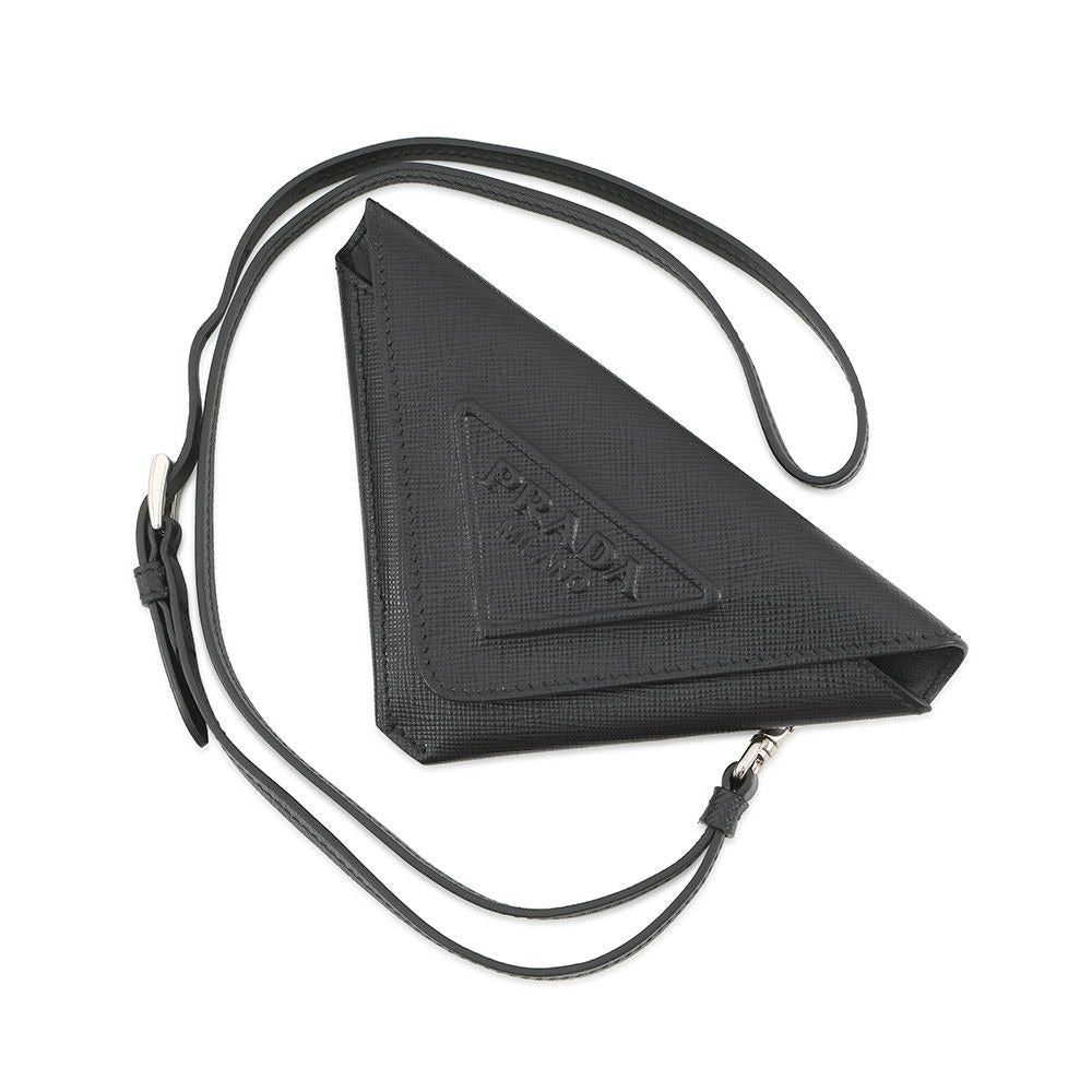 Prada Pouch Triangle Saffiano Leather Black
