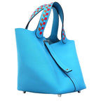 Hermes Handbag Picotin Lock PM Tresage Veau Epsom Blue Nord Silver — view 2
