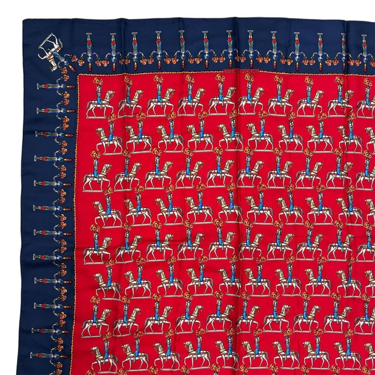 Hermes les Artificiers Fireworks Artist Carre 90 Scarf Red` Maybe — view 2