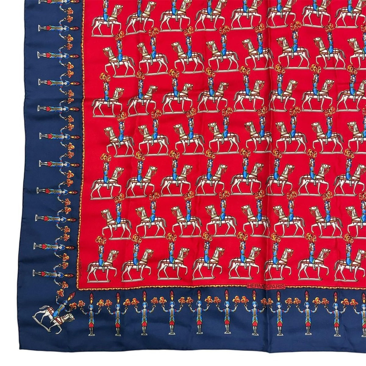 Hermes les Artificiers Fireworks Artist Carre 90 Scarf Red` Maybe — view 5