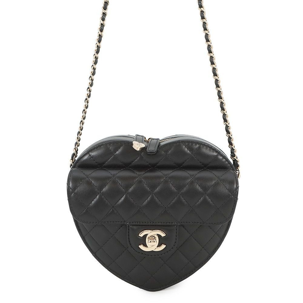 Chanel Chain Shoulder Bag Quilted Heart