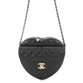 Chanel Chain Shoulder Bag Quilted Heart