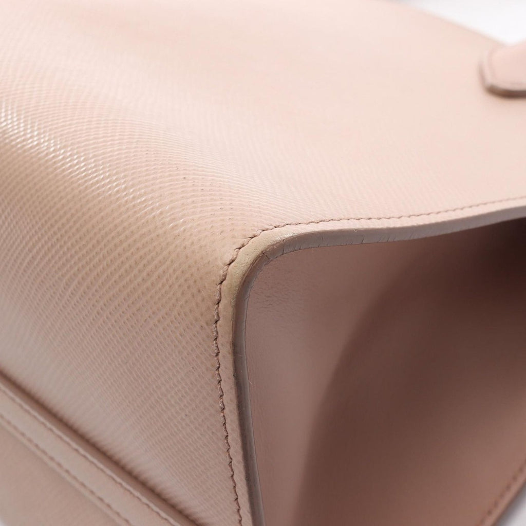 Prada Handbag Saffiano Cuir C Monochrome Pink Beige Leather — view 5
