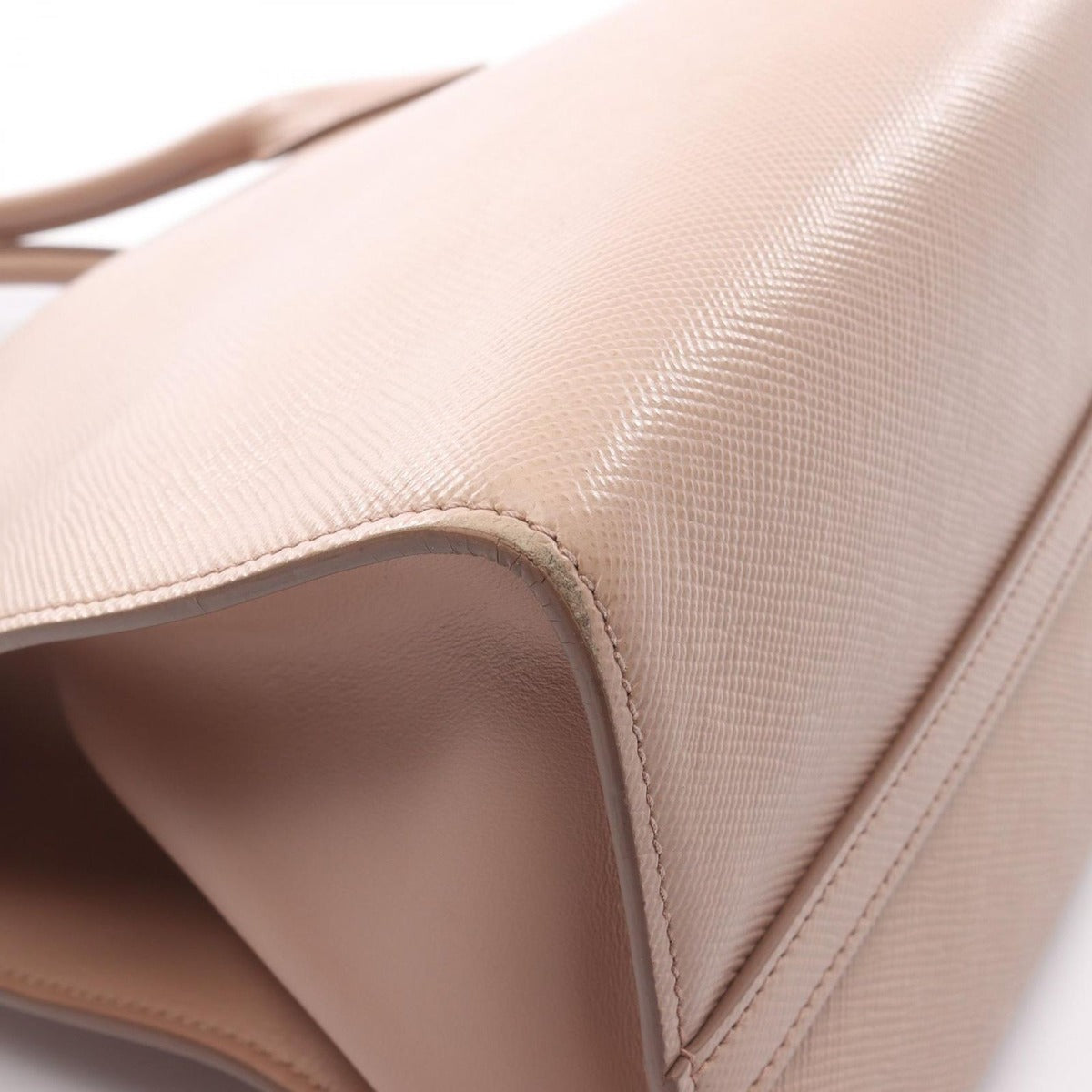 Prada Handbag Saffiano Cuir C Monochrome Pink Beige Leather — view 6