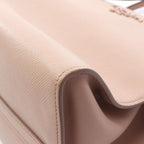 Prada Handbag Saffiano Cuir C Monochrome Pink Beige Leather — view 7