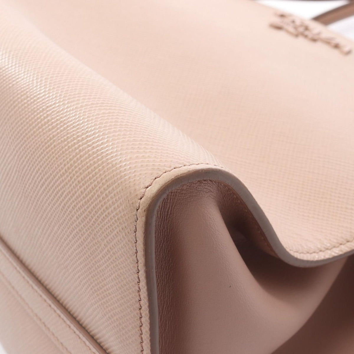 Prada Handbag Saffiano Cuir C Monochrome Pink Beige Leather — view 7