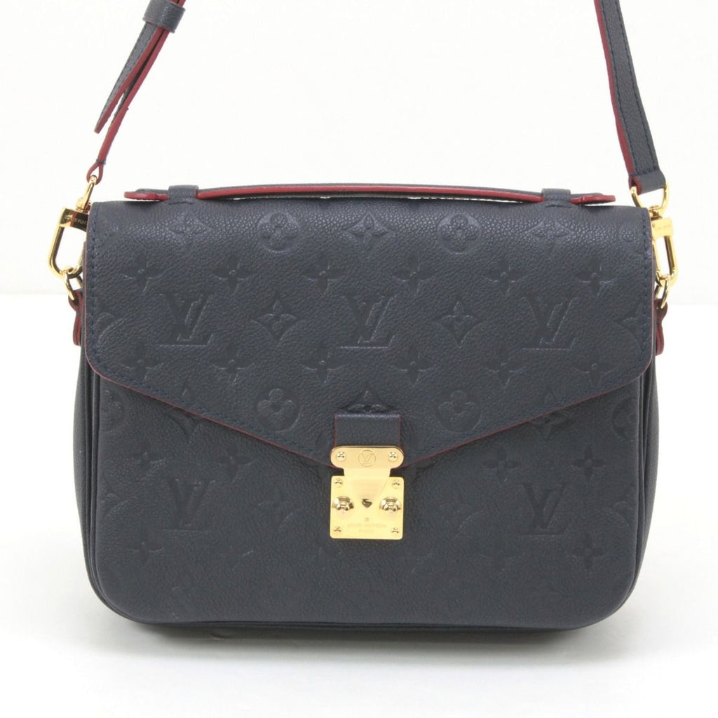 Louis Vuitton Monogram Plant Pochette Metis MM 2-Way Shoulder Bag Navy