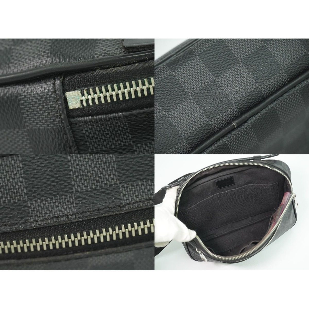 Louis Vuitton LV Ambler Damier Graphite Belt Bag Black Gray — view 7