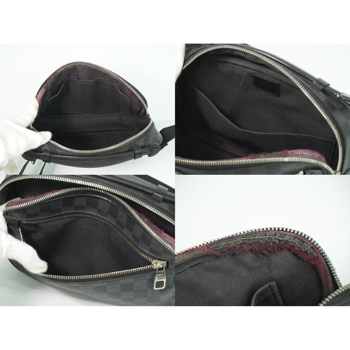 Louis Vuitton LV Ambler Damier Graphite Belt Bag Black Gray — view 8