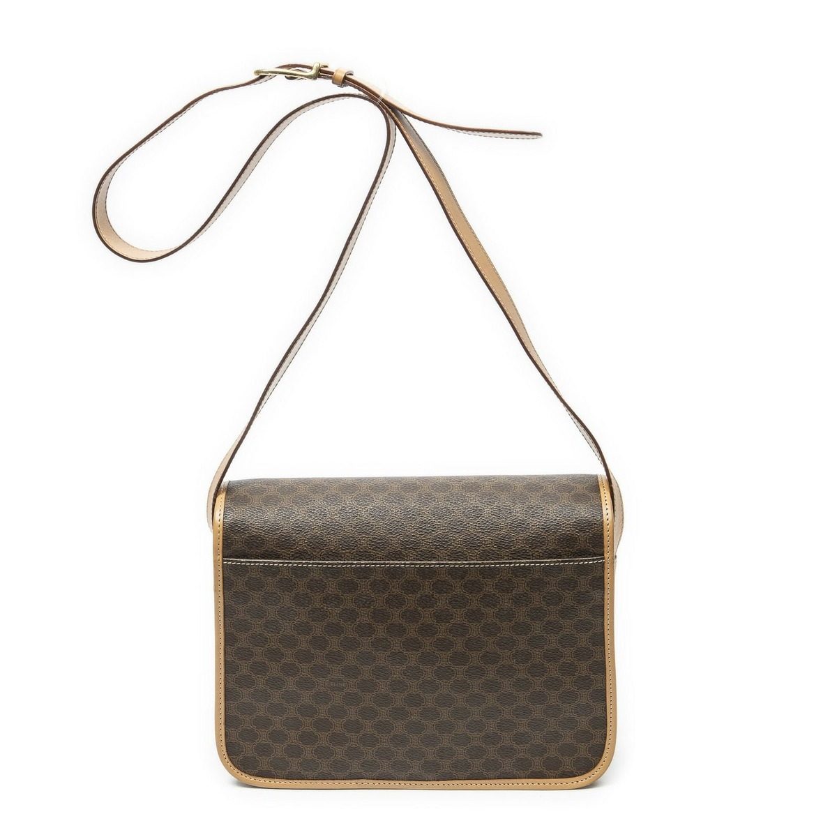 Celine Flap Cross Brown Beige Macadam Canvas Crossbody — view 5