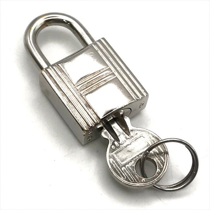 Hermes Cadena Key Padlock Silver Bag Charm