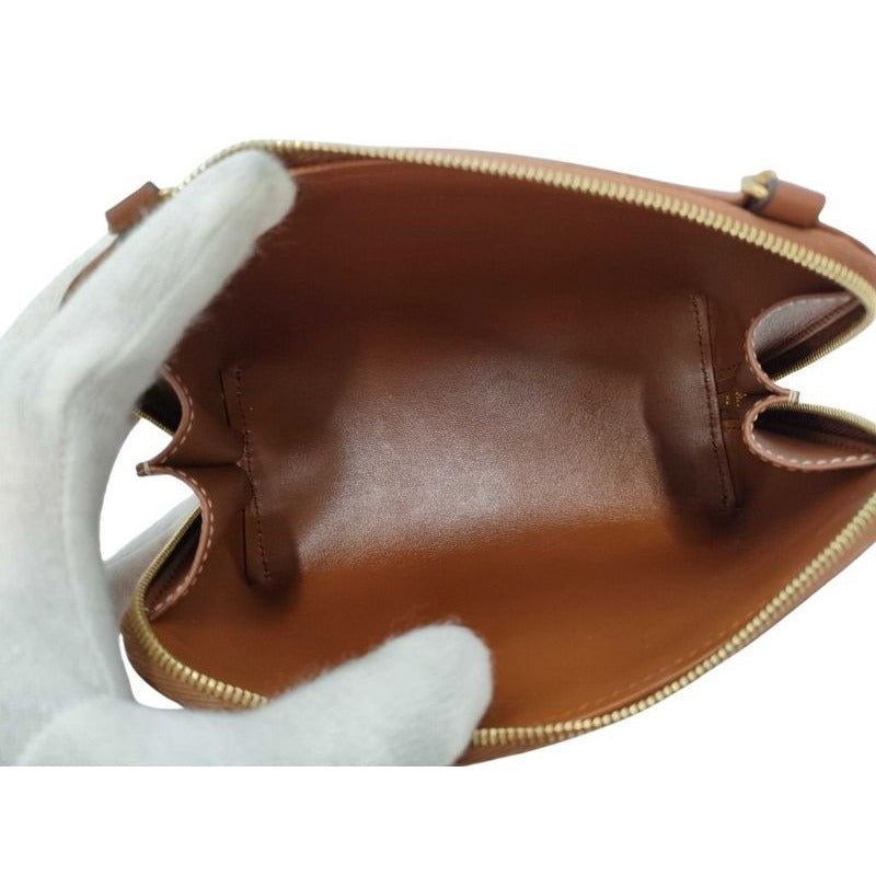 Celine Shoulder Bag Cuir Triomphe Chain Clutch 10 E383 Brown Leather — view 4