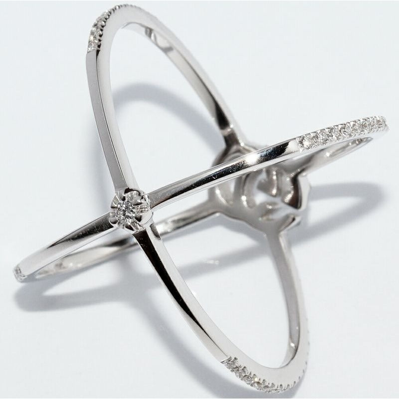 Gucci Rings 18K White Gold Diamond 107 P GG Running Xring Full — view 3