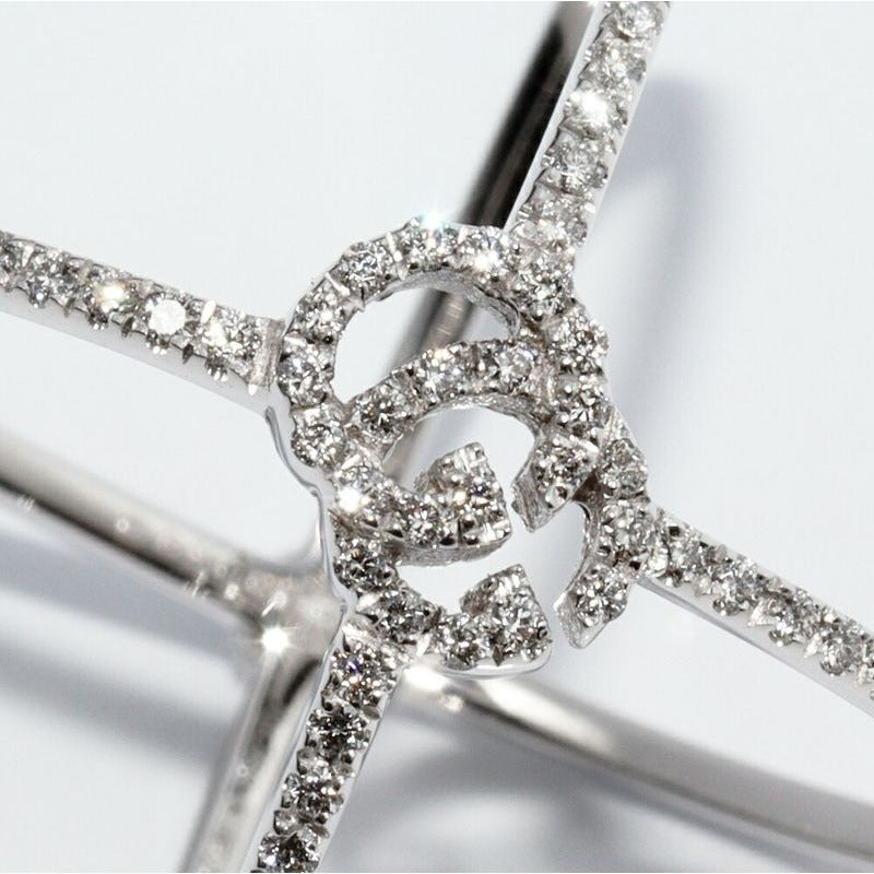 Gucci Rings 18K White Gold Diamond 107 P GG Running Xring Full — view 5