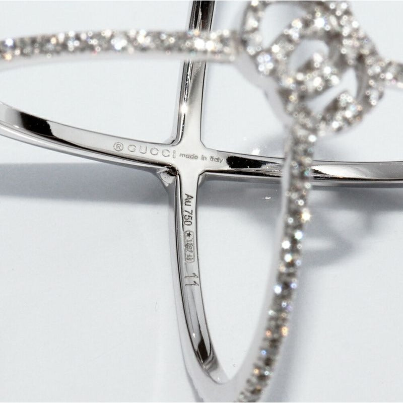 Gucci Rings 18K White Gold Diamond 107 P GG Running Xring Full — view 9