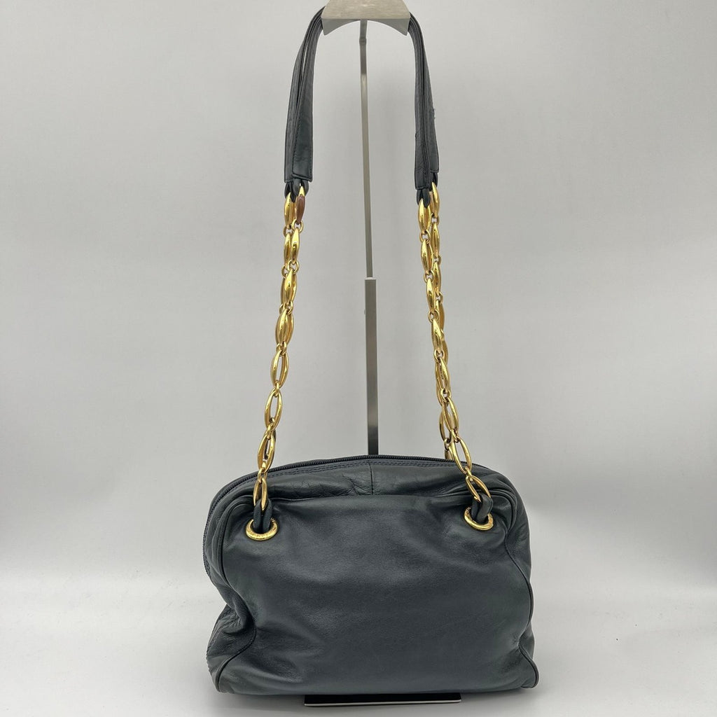 Loewe Shoulder Bag Black Anagram Embossed Nappa Leather Chain Vintage — view 2