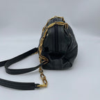 Loewe Shoulder Bag Black Anagram Embossed Nappa Leather Chain Vintage — view 4