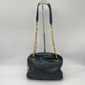 Loewe Shoulder Bag Black Anagram Embossed Nappa Leather Chain Vintage