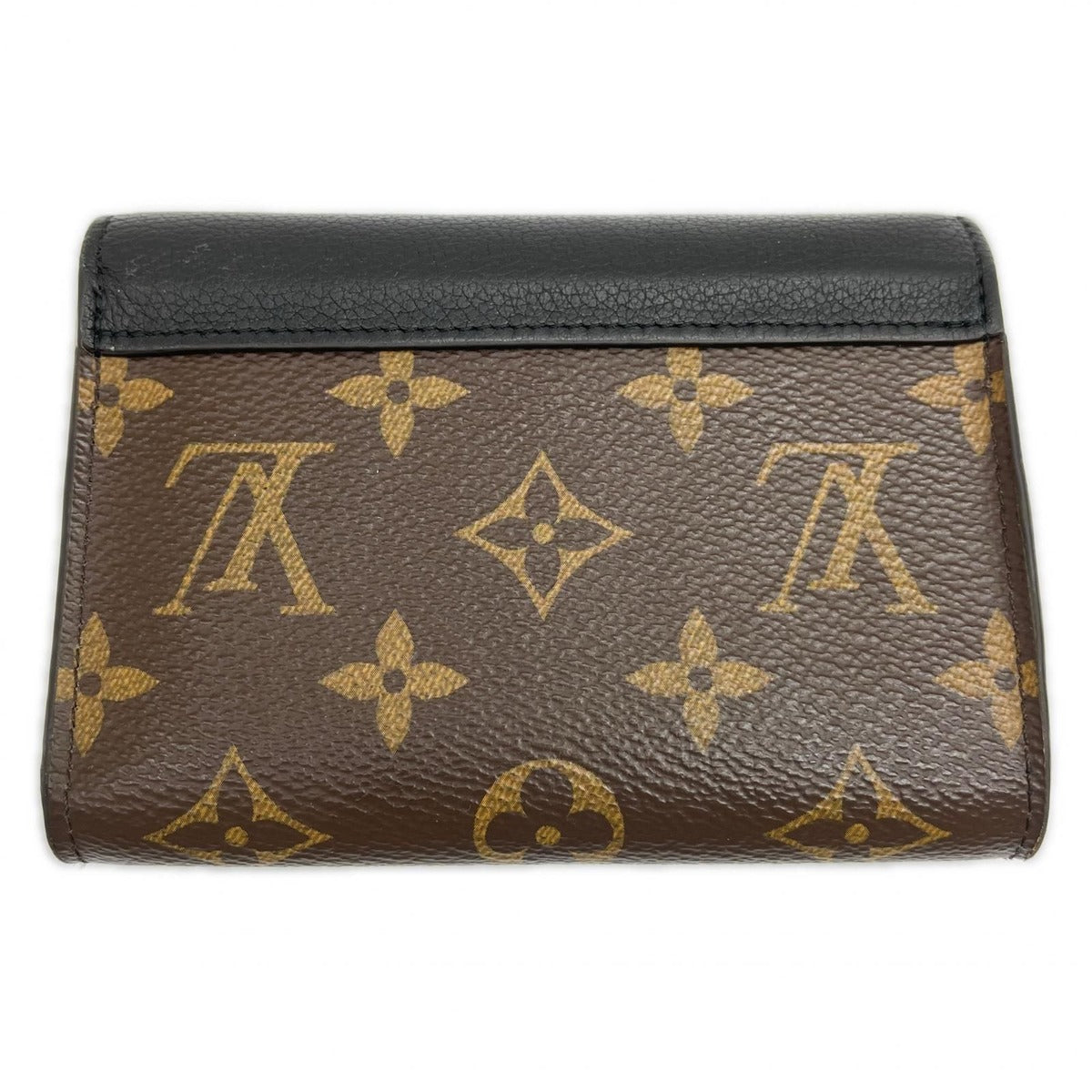 Louis Vuitton Portefeuil Pallas Compact Monogram Trifold Wallet Black Handbag X Brown — view 2