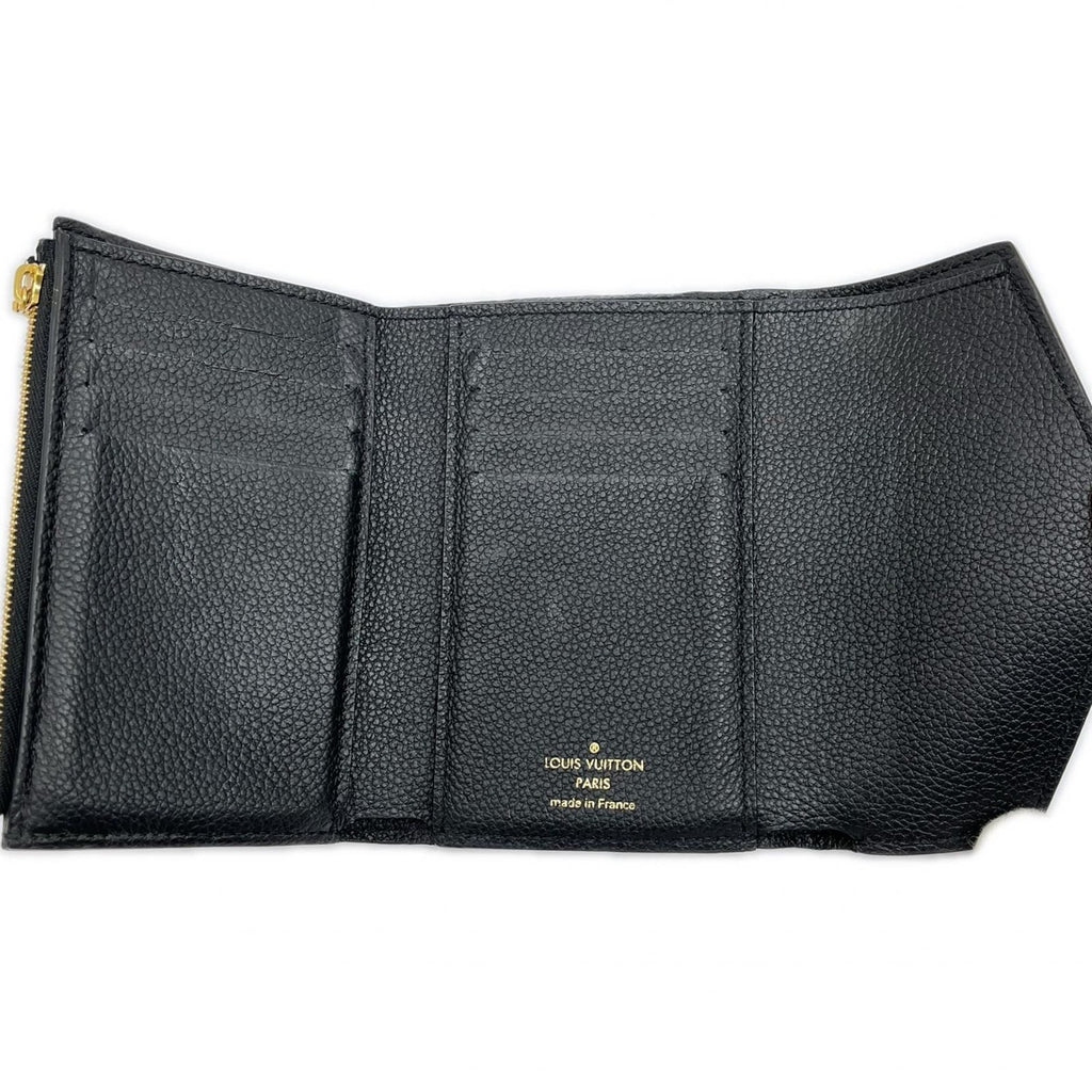 Louis Vuitton Portefeuil Pallas Compact Monogram Trifold Wallet Black Handbag X Brown — view 6