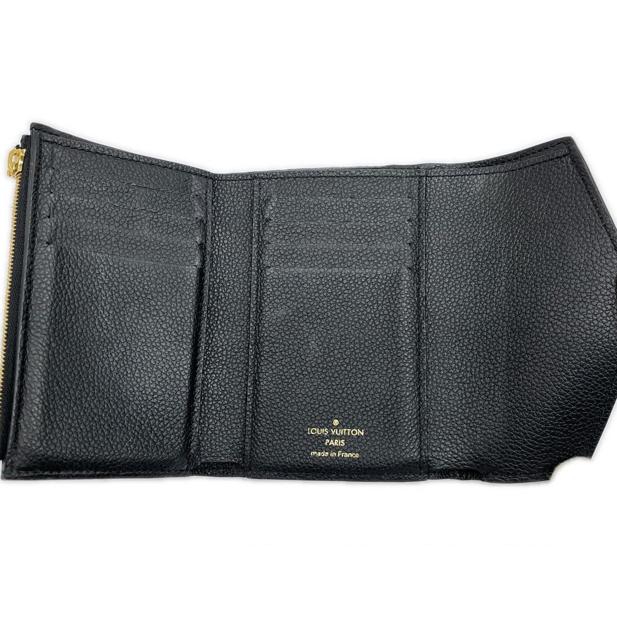 Louis Vuitton Portefeuil Pallas Compact Monogram Trifold Wallet Black Handbag X Brown — view 6