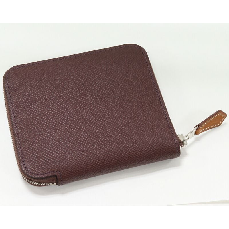 Hermes Coin Case Azap Compact Silk Quin Epson Rouge Serie Silver Hardware — view 4