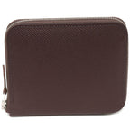 Hermes Coin Case Azap Compact Silk Quin Epson Rouge Serie Silver Hardware
