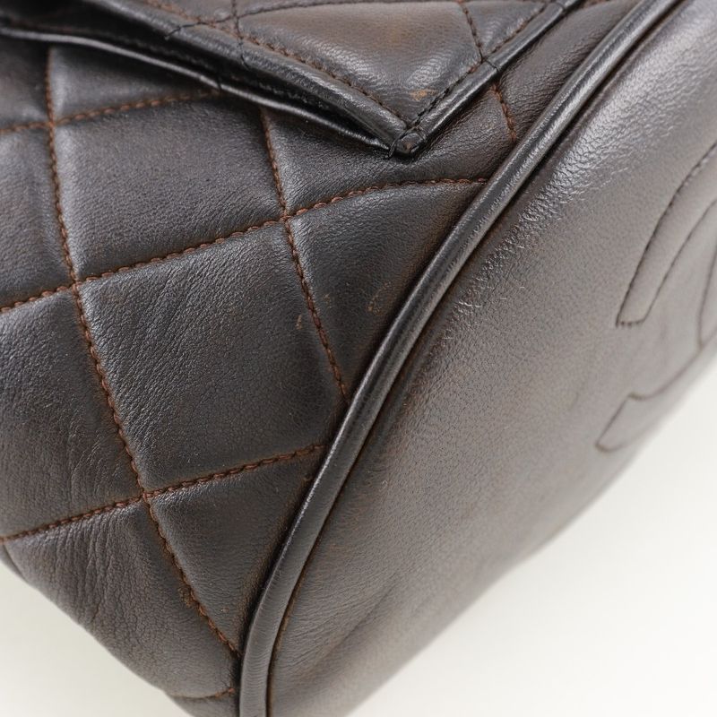 Chanel Quilted Vintage Lambskin Brown Backpack Daypack — view 4