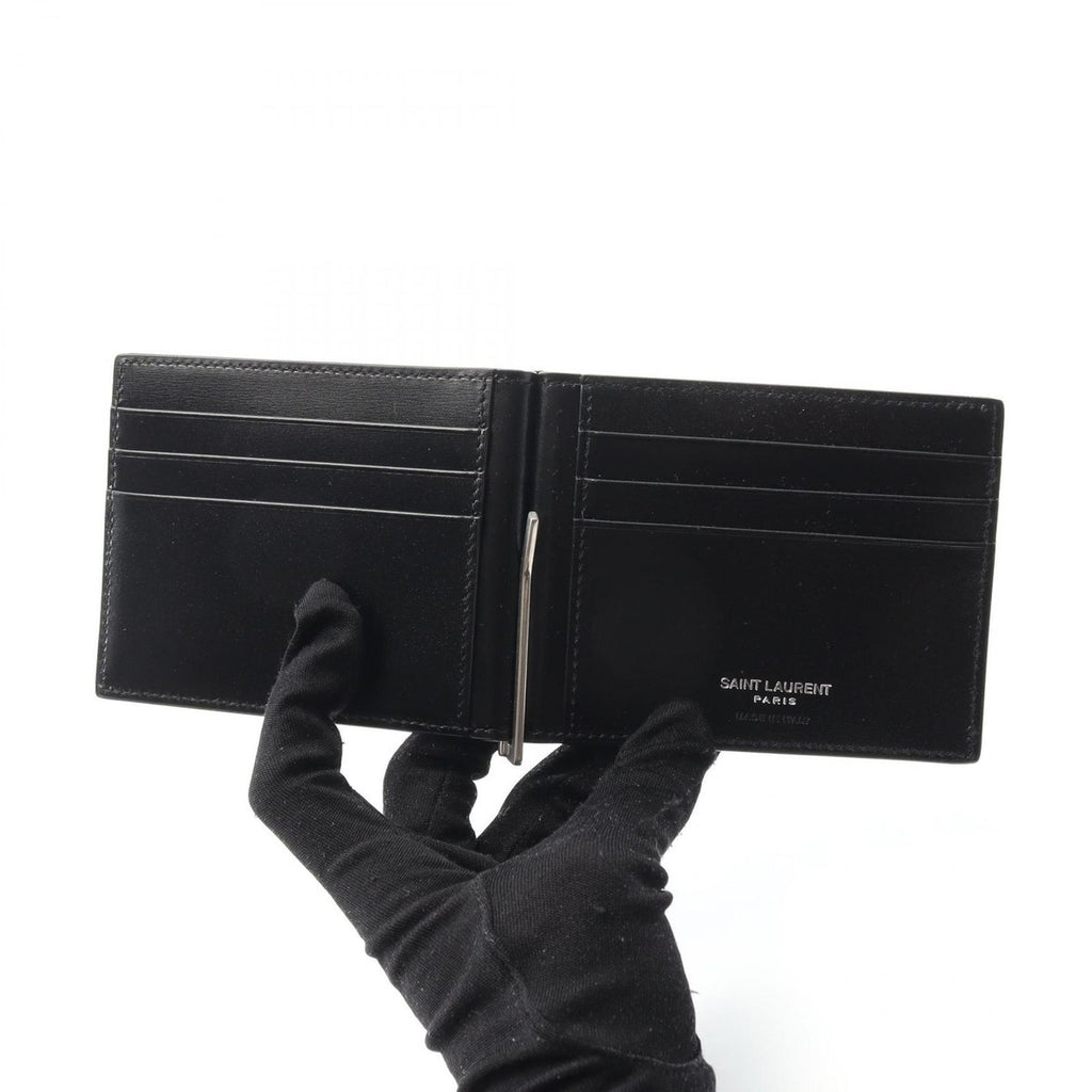Saint Laurent Paris Bifold Wallet Monogram Nero Leather — view 3