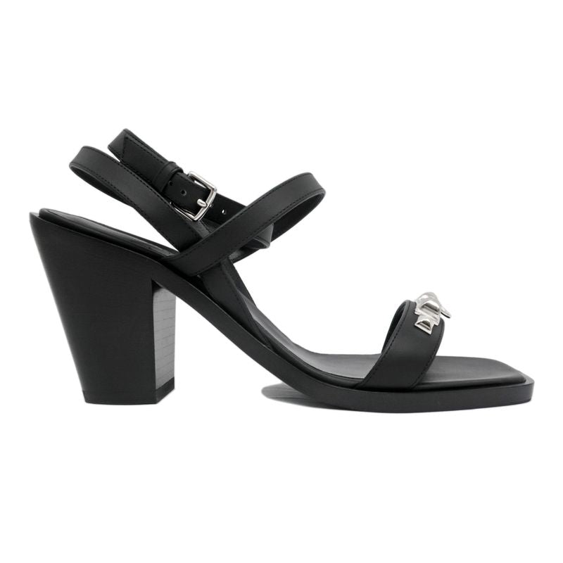 Hermes Sandals Eveless BK 37 1 2 Leather Ankle Strap — view 4