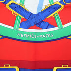 Hermes En Roue Libre Scarf 90 Carre Silk Shawl Reddish — view 3