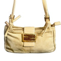 Fendi Mamma Zucca Baguette Pouch Tan Beige Flap Bag Purse