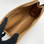 Celine Macadam Pattern Clutch Bag Brown Leather Second — view 3