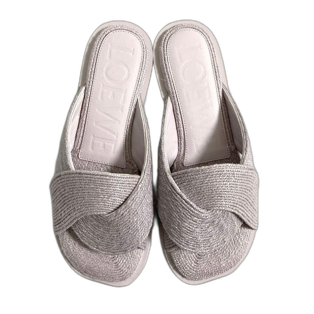 Loewe Slide Sandals Jute 39 Lavender — view 2
