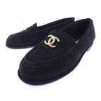 Chanel Moccasins Shoes Suede Black — view 3