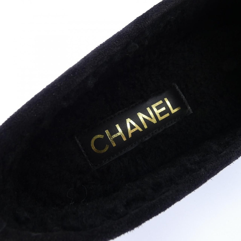 Chanel Moccasins Shoes Suede Black — view 6