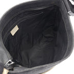 Gucci Shoulder Bag Black Beige Canvas Leather Logo — view 3