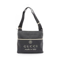 Gucci Shoulder Bag Black Beige Canvas Leather Logo