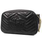 Gucci GG Marmont Black Leather Small Camera Bag — view 2
