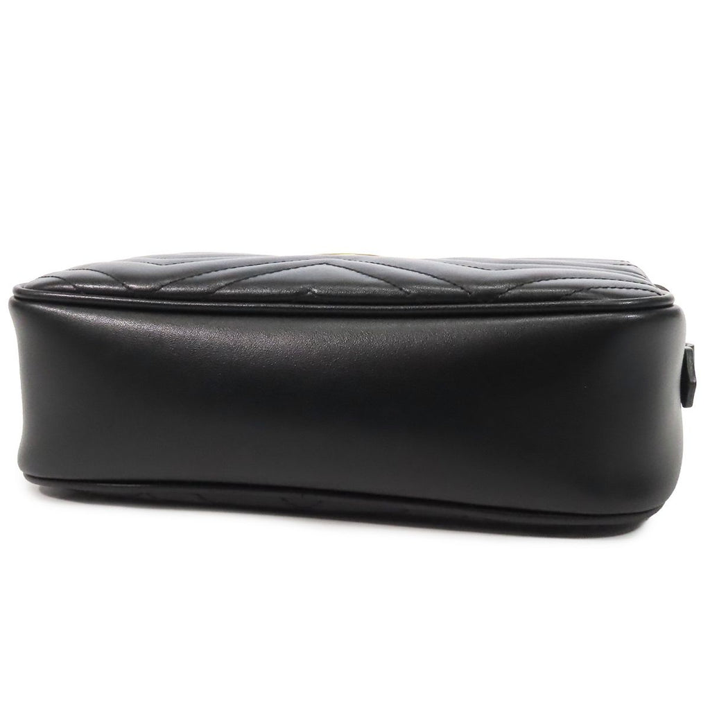 Gucci GG Marmont Black Leather Small Camera Bag — view 3