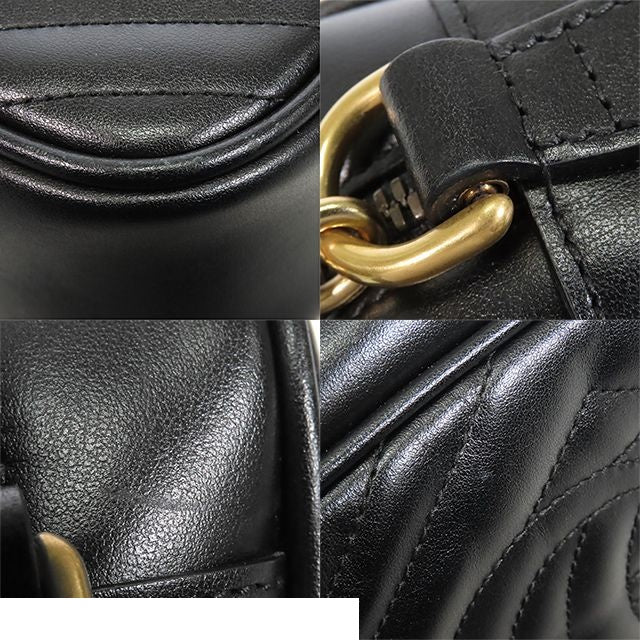 Gucci GG Marmont Black Leather Small Camera Bag — view 6