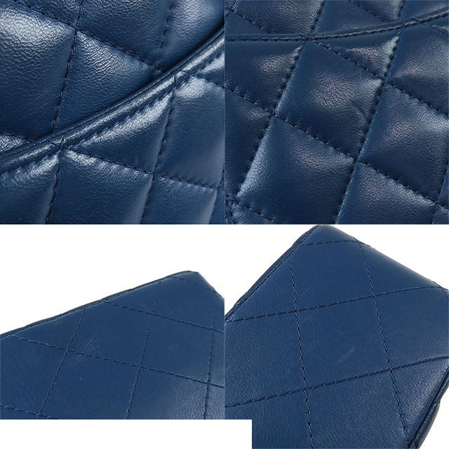 Chanel Chain Shoulder Bag Blue Silver Lambskin Quilted 20 — view 7