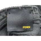 Fendi Muffler Zucchino Black Gray 100% Wool Scarf — view 2