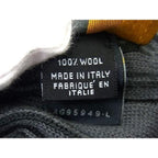 Fendi Muffler Zucchino Black Gray 100% Wool Scarf — view 4