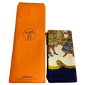 Hermes 90 LES Fetes DU ROI Soleil Celebration Of The Sun King Silk Scarf Navy
