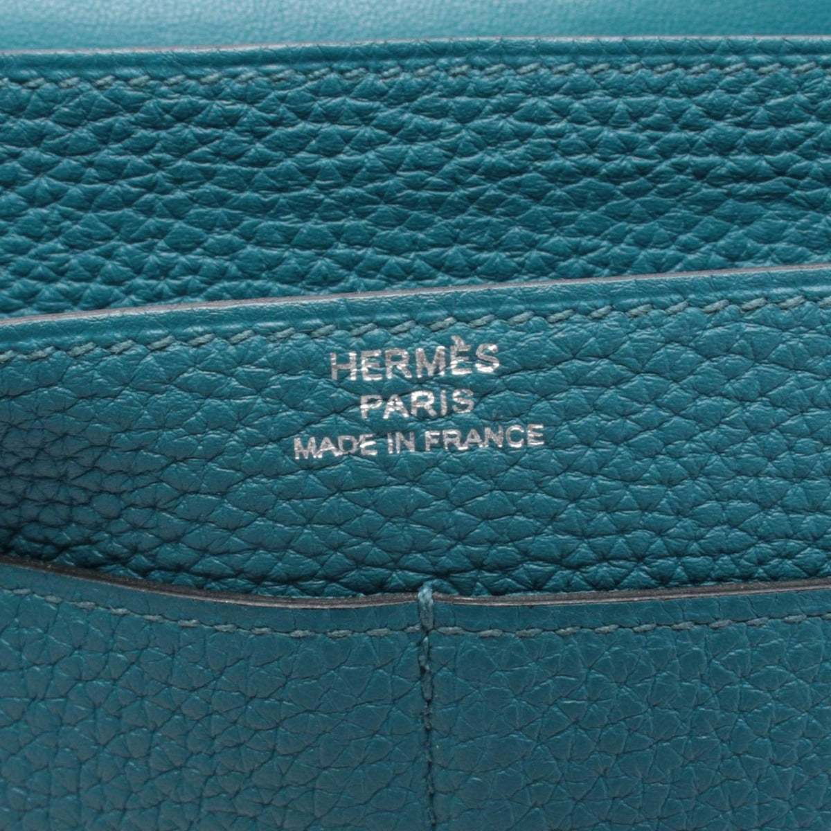 Hermes Bifold Wallet Dogon Duo GM Malachite Leather Green — view 4